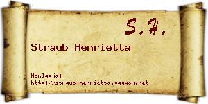 Straub Henrietta névjegykártya